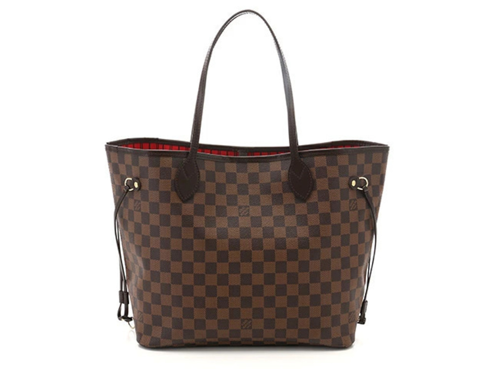 LOUIS VUITTON Neverfull Tote Bag Pouch Clutch Damier Ebene Brown